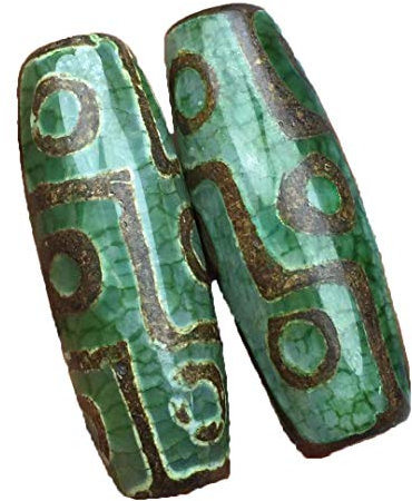 ZHIBO Ein Paar tibetische Halskette mit 9 Augen Dzi Achat Anhänger