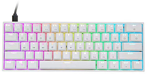 EPOMAKER SKYLOONG GK61 SK61 Gaming Tastatur, 60% optische Tastatur mit 1ms Latenzzeit, Shine-Through RGB Backlight, Hot-Swap-fähig & Programmierbar für Win/MAC (Weiß, Gateron Optical Brown)