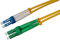 CONBIC LWL Glasfaser-Kabel – 1m OS2 gelb, LC/APC auf LC/UPC Stecker, Duplex 9/125 Patchkabel Glasfaser – Lichtwellenleiter 1 Meter