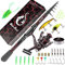 Kombinationen aus Angelrute und Rolle, einzigartiges Design mit X-Warping-Farbe, teleskopierbare Kohlefaser-Angelrute mit kombiniertem Angelruten-Kit mit Box, Angler (270-Red)