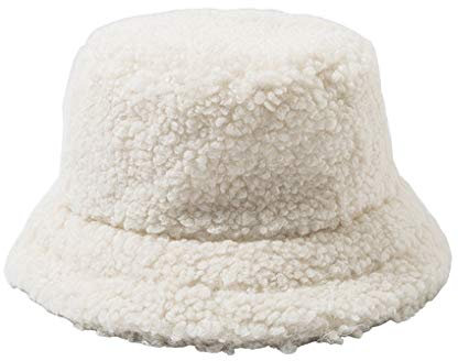 Wintermütze Bucket Hat für Damen/Mädchen, Mode Fischerhüte Warm Baumwolle Pelz Unisex Faltbar Anglerhut, Zum Einkaufen Wandern Camping Reisen Angeln, Geschenk 53-58cm