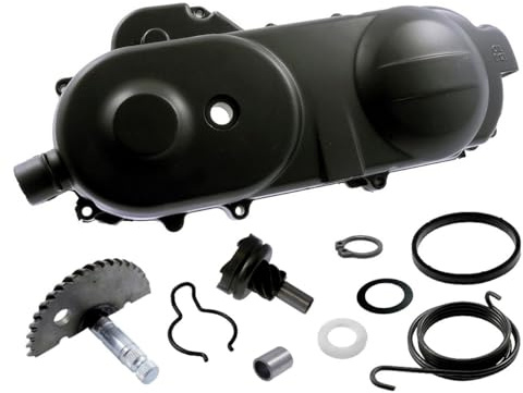 Variodeckel GY6 Komplettset 10 Zoll kompatibel mit REX Monza 50 L5Y 4T AC | Motordeckel/Kickstarterdeckel-Set mit Kickstarterwelle, ohne Kupplungsglocken-Sensor; kompatibel mit BAOTIAN BT49QT-10 4T AC