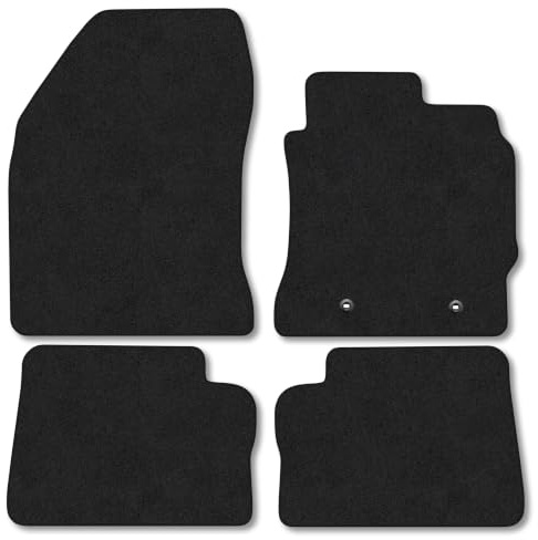 Fits Toyota Auris (2012-2019) Carpet Car Floor Mats | Tailored Fit Carpet Floor Mats non Slip Grey Trim Full Coverage Compatible Accessory Front Rear Anti Slip Granulated Backing