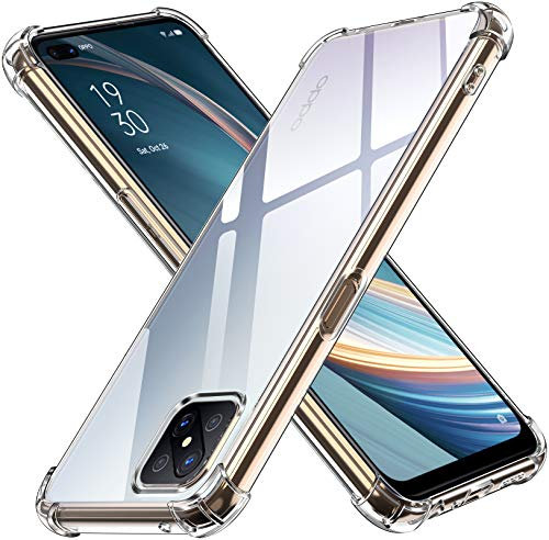 ivoler Klar Silikon Hülle für Oppo Reno4 Z 5G / Oppo Reno 4Z 5G mit Stoßfest Schutzecken, Ultra Dünne Weiche Transparent Schutzhülle Flexible TPU Durchsichtige Handyhülle Kratzfest Case Cover