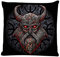 Ofocam Stein Wikinger mit einem Hörner-Helm Wurfkissenbezug Krähe Geschichte Mittelalter Krieg Quadratisch Dekorative Wurfkissen Fall für Zuhause Couch Wohnzimmer Bett Sofa Auto 45,7 x cm Kissenbezug