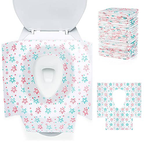 Comius Sharp 24 Piezas Cubiertas Desechables WC de Impermeable, Envasado Individualmente, Tamaño 60 x 65 cm, Fundas de Asiento de Inodoro Desechables de Portátil para Hospital, Hotel