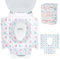 Comius Sharp 24 Stück Einweg Toilettenauflagen, Vliesstoff-Druck rutschfeste Toilette Auflage, Größe 60 x 65 cm, Einzeln Verpackt, Tragbar Einweg Toilettensitz Sitzbezug für Einkaufszentren, Hotel