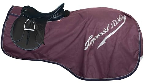 Imperial Riding Ausreitdecke IRH Super-Dry 0 g, wasserdichte Pferde-Abschwitz- und Trainingsdecke ohne Füllung mit Klettverschluss, Schweiflatz und reflektierenden Details, Bordeaux, M
