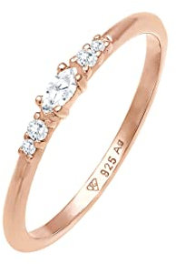 Elli Ring Damen Marquise Elegant Verlobung mit Zirkonia Kristallen in 925 Sterling Silber