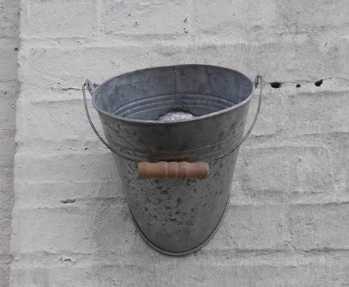 Deko-Impresion Eimer für Wand Pflanztopf Blumentopf Pflanzkübel Eisen verzinkt 20 cm