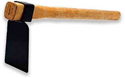 Azada con mango de madera, acero inoxidable, diseño ergonómico, fácil y cómodo, herramienta manual.36 x 12,5 x 6 cm