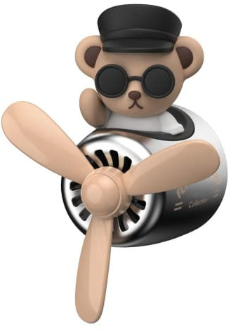Auto Lufterfrischer Vent Clips - Cartoon Bär Pilot Auto Lufterfrischer Magnetic Design Auto Diffusor Feste Aromatherapie Lüfterauffrischer Auto Innenausstattung