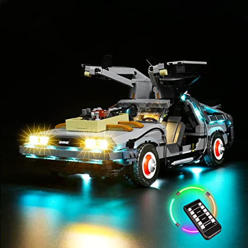LocoLee Led Licht Set Kompatibel mit LEGO 10300 Zurück in die Zukunft, Led Beleuchtungs Set Compatible with LEGO Back to The Future Delorean - Nur Lichter-Set,Kein Modell (F V)