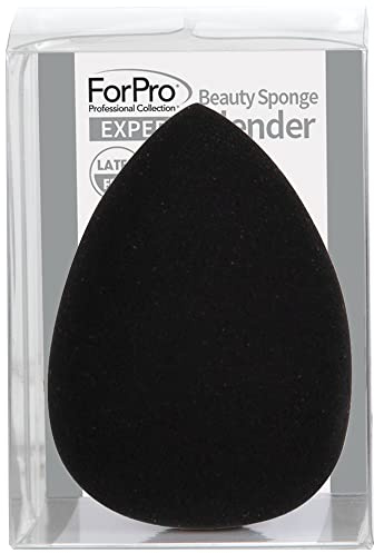 ForPro Expert Beauty Sponge Blender Éponge de maquillage de qualité supérieure, sans latex, 100 % végétalien et sans cruauté envers les animaux, noir