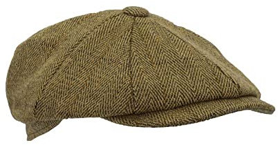 WALKER AND HAWKES Unisex Bakerboy-Ballonmütze aus Tweed - 8-Panel-Konstruktion - Helles Salbeigrün - 3XL (62cm)