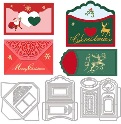INFUNLY Envelope Die Cuts Metal Tag Cutting Dies Envelope Stamp Die Cuts for Card Making Embossing Stencils for DIY Scrapbooking Album Craft Party Decorations Paper Cards Die Cuts Easter
