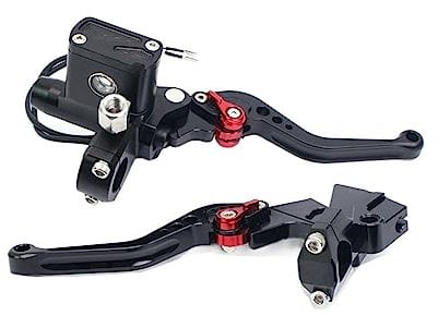 SSIMOO PX6 Kupplung Bremshebel Pumpe Hauptzylinder 22mm Griff Kompatibel Mit Scooter Street Bike (Color : Black One Pair)