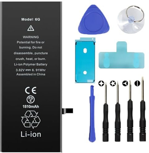 Batt - Kit di sostituzione della batteria per iPhone 6 che include cacciavite, ventosa, strumento di leva - riparazione smartphone fai da te, riparazione batteria, aggiornamento batteria iPhone,