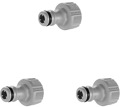 Gardena Nez de Robinet 21 mm (G 1/2 Pouces): OGS Adaptateur pour raccordement d’Un Tuyau d’arrosage, Technologie Anti-éclaboussure, résistant au Gel (18220-20) (Lot de 3)