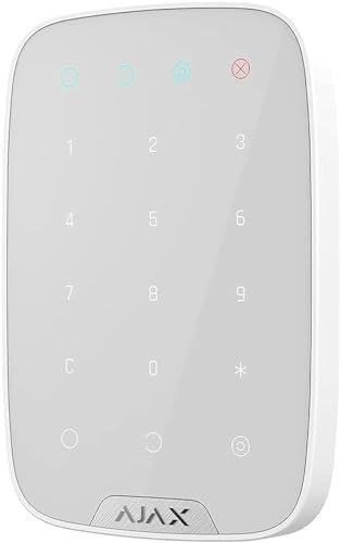 ZONAPRO Tastiera Wireless Bidirezionale Bianco Bianca Ajax Keypad 38249 AJKP KP Allarme
