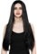 Schwarze Glatte Gothic Langhaar-Perücke - Kostüm-Accessoire für Halloween, Karneval & Motto-Party