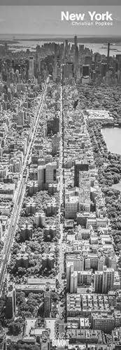 DUMONT - New York 2025 Fotokalender, 34x98cm, Wandkalender mit zwölf faszinierenden Stadtporträts in Schwarz-Weiß, fotografiert von Christian Popkes, internationales Kalendarium