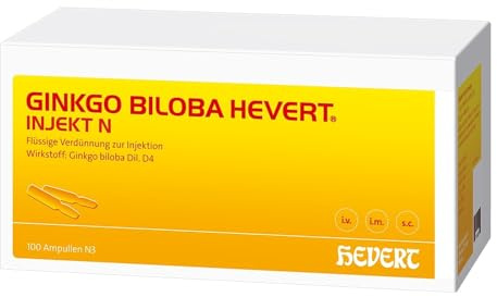 Ginkgo biloba Hevert injekt N, 100 St. Ampullen | mit einem Auszug aus erntefrischen Ginkgoblättern