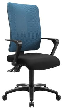 TOPSTAR Freestyle X, ergonomischer Schreibtischstuhl, Bürostuhl, Stoff Petrolblau inkl. Armlehnen