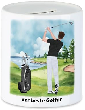 Kiddle-Design Golfer Spardose Personalisiert Golfgeschenk für Golfspieler Golftrainer Geschenkidee Geburtstag Golfer Golf Mann Gadget