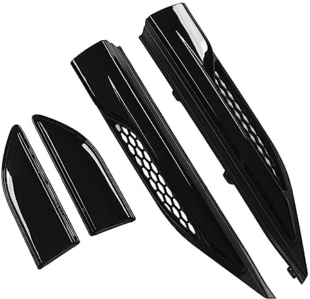 4 Stück Lüftungsgitter Seitentür Verkleidung,ABS Kotflügelgitter LR038585,Dekorative Hochglanz-Schwarz Kotflügel Zubehör Türverkleidung,Frontverkleidung Gitter für Evoque 2012