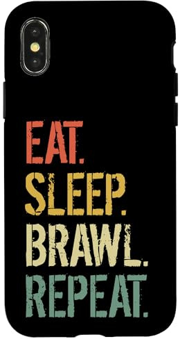 Eat Sleep Brawl Repeat Stars Lustiges Videospiel Hülle für iPhone X/XS