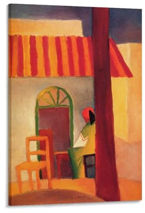 REDCHAMBER Poster mit Expressionistischen Malern, August Macke, türkisches Café, Poster, Kunstdruck, Wandfoto, Malerei, Poster, hängendes Bild, Familiendekoration, 30 x 45 cm