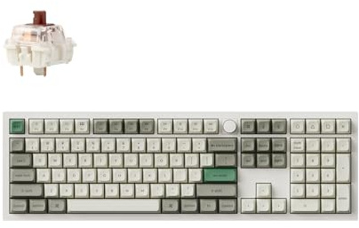 Keychron Q6 Max QMK/VIA Bluetooth Wireless /2.4GHz/USB-C Wireless Mechanical Keyboard, Full Size, Programmable, RGB LED, Hot-Swappable Gateron Brown Switch for Mac Windows Linux - White