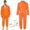 Mineup Gefängnis Kostüm Orange, Häftling Kostüm Herren, Classic Prisoner Overall mit Handschellen, Sträfling Gefangene Kostüm Karneval Cosplay, Costumes Erwachsenenkostüm(165-180cm)