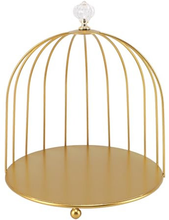 Vogelkäfig-Kosmetik-Organizer goldfarbenes Eisen dekoratives Design platzsparendes Badezimmer-Regal vertikale Aufbewahrung leicht zu reinigen (einzelne Schicht)