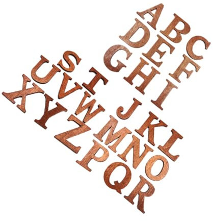 VILLFUL 26stücke Englische Buchstaben Holzchips Alphabet Holzscheiben Für Lernen Und Diy Frühpädagogisches Spielzeug Als Wanddekoration Kaffee