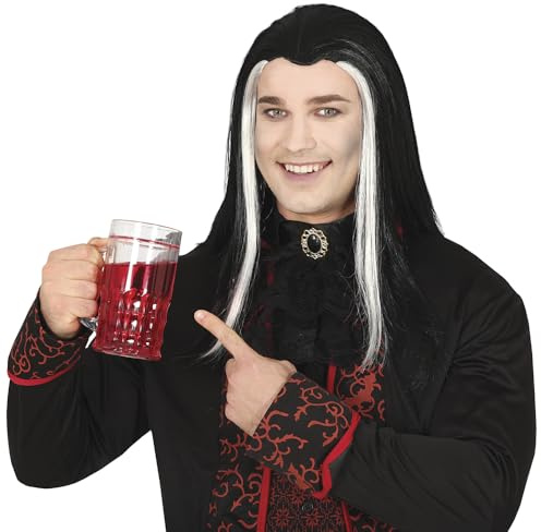 FIESTAS GUIRCA | Jarra de Cerveza con Sangre Falsa (15 cm) (400 ml) - Decoración de Mesa para Halloween y Fiestas de Terror - Accesorio Ideal para Celebraciones y Bebidas - Transparente y Rojo
