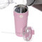 Splitflask Vazo de viaje 2 en 1 – 850ml Botella térmica de doble compartimento, Taza de acero inoxidable hermética, Bebidas calientes y frías, Botella para café y agua - Rosa