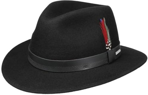 Stetson Traveller Wollhut Ledergarniturband Made in EU Herren schwarz S (54-55 cm)