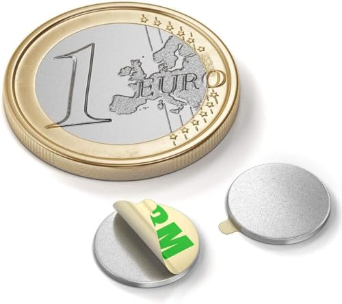 Magnete zum kleben 30 Stück 6 x 1 mm Magnet selbstklebend extra Stark Neodym Mini Klebemagnete Flach Rund für DIY,Whiteboard,Kühlschrank, Fotos,Büro & Haushalt