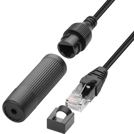 YACSEJAO Cable Ethernet RJ45 macho a hembra, IP67, impermeable, rectangular, de repuesto, cable convertidor (2 m/6,6 ft)