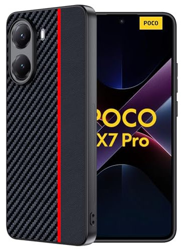 FDHYFGDY Handyhülle für Xiaomi Poco X7 Pro Hülle,Kratzfest,stoßfest, Kameraschutz, Kameraschutz [Kohlefaser] Case für Xiaomi Poco X7 Pro Schutzhülle