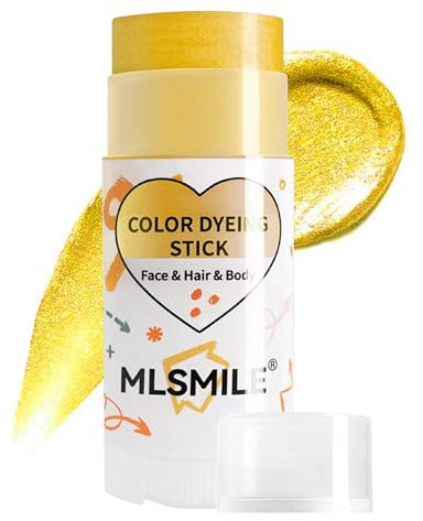 Erinde Shimmer Yellow Face Body Paint Stick, Waterproof Cream Face Body Hair Paint Stick, Full Coverage Painting Foundation, Makeup Face Painting Kit for St. Patrick's Day Halloween #02