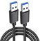 ccuzs USB 3 Male To Cable, 3ft, 5Gbps High Speed Data Transfer, Double Sided Connector, For Hard Drive, Cooling Fan, And More, For Various Peripherals, Black Ccolor