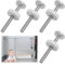 4Pcs Stair Gate Screws M10 Threaded Spindle Rods Stairgate Pressure Fit Screws Extra long Baby Gate Fixtures Stairgate Parts Replacement for Baby and Pet Safety Doors Walk Thru Door 10mm White