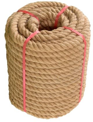 Thick Jute Rope, 40mm Twisted Hemp Rope Natural Thick String 30m 98.4 Feet Strong Jute Twine for Gardening Bundling Swing Railing Fencing Camping Wrapping Decorating Cat Scratcher, Brown