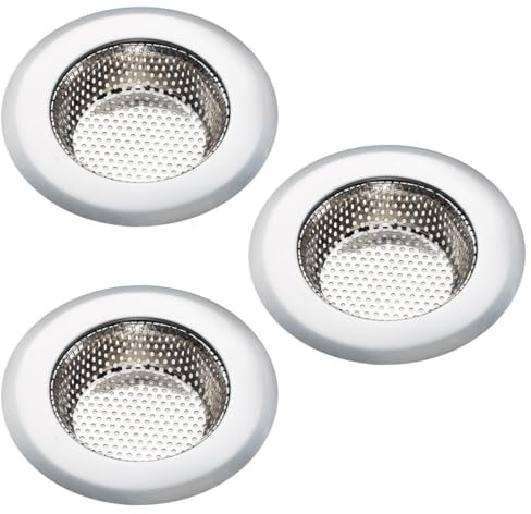 3 Pièces Filtre Evier, Grille Evier Cuisine, Receveur de Cheveux du Trou de Prise Éviers de Baignoire ou de Cuisine, Filtres de Drainage pour Évier en Acier Inoxydable, Anti-Obstruction