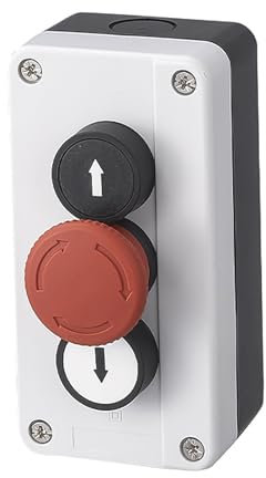 Stazione di commutazione a pulsante momentaneo,IP65,con uscita autobloccante,interruttore a chiave,con pressacavi,440 V 10 A,per apricancelli automatici (stile 7)