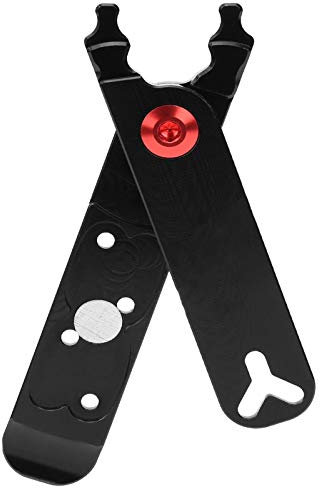 Bike Master Link Plier 4‑in‑1 Multifunction Quick Link Plier Aluminum Alloy Bicycle Chain Plier for Tire Lever, Valve Remover, Valve Stem Nut Wrench, and Pliers (Black)