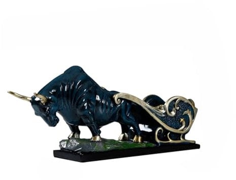 MDLOCJHF Wine Rack Lucky Cow Wine Bottle Holder Resin Animal Figurine Tabletop Wine Rack Cattle Bull Single Bottle Red Wine Storage Rack Feng Shui Home Decor for Countertop Pantry Bar